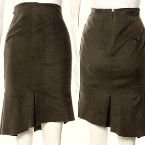 Asymmetrical wool & angora skirt